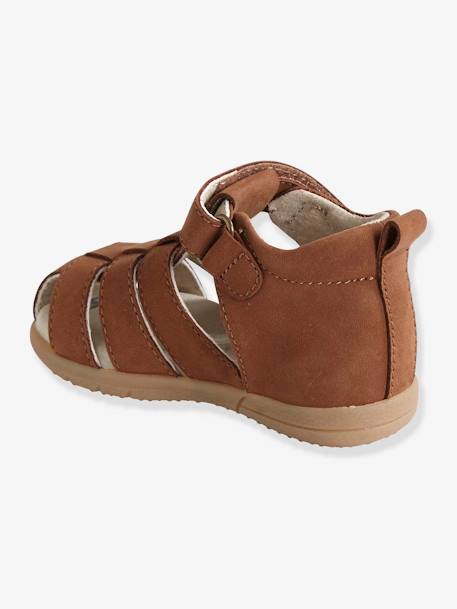 Leather Sandals for Baby Boys, Designed for First Steps brown+Camel+navy blue+sandy beige - vertbaudet enfant 