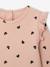 T-shirt en côtes manches volantées bébé fille écru+rose poudré - vertbaudet enfant 