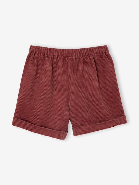 Corduroy Shorts with Heart Pockets, Easy To Slip On, for Girls navy blue+old rose - vertbaudet enfant 