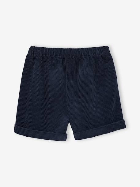 Corduroy Shorts with Heart Pockets, Easy To Slip On, for Girls navy blue+old rose - vertbaudet enfant 