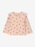 T-shirt en côtes manches volantées bébé fille écru+rose poudré - vertbaudet enfant 