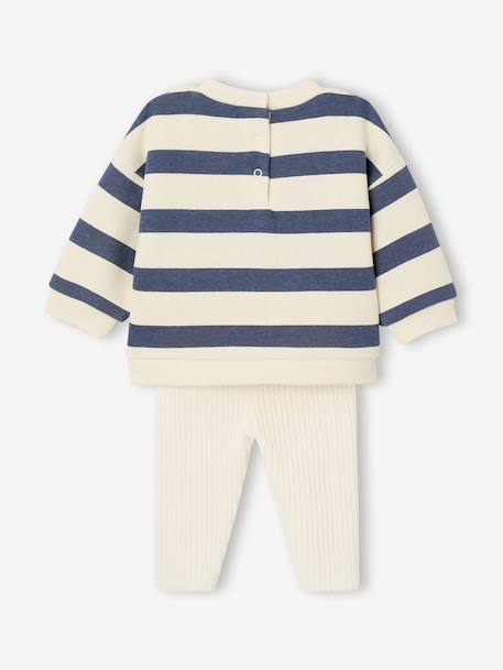 Sweatshirt + Leggings Set for Babies, Disney® MINNIE striped blue - vertbaudet enfant 