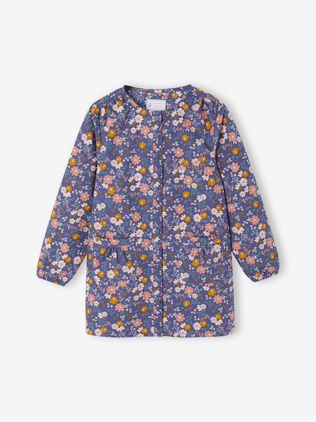 Customisable Flowers girl's smock navy blue - vertbaudet enfant 