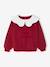 Sweat fille col claudine broderie anglaise écru+gris chiné+mauve+rose pâle+rouge - vertbaudet enfant 