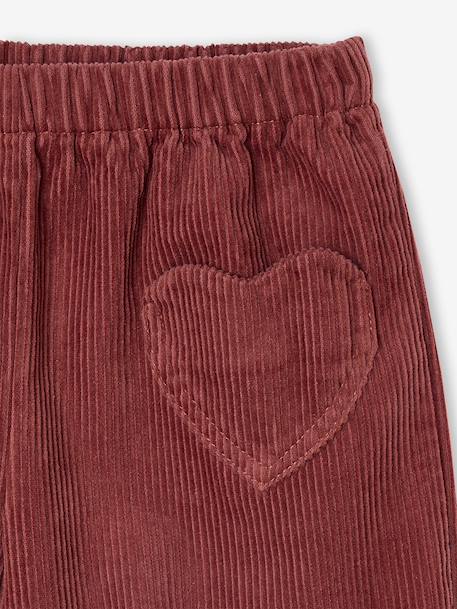 Corduroy Shorts with Heart Pockets, Easy To Slip On, for Girls navy blue+old rose - vertbaudet enfant 