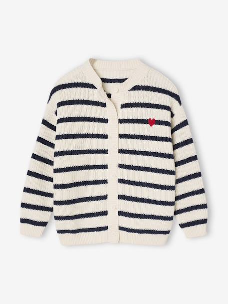 Fancy Cardigan for Girls blush+ecru+vanilla - vertbaudet enfant 
