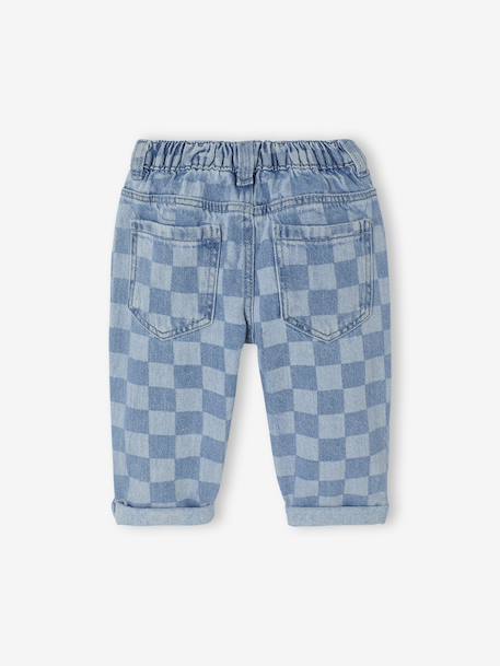 Baby jeans with a checks print stone - vertbaudet enfant 