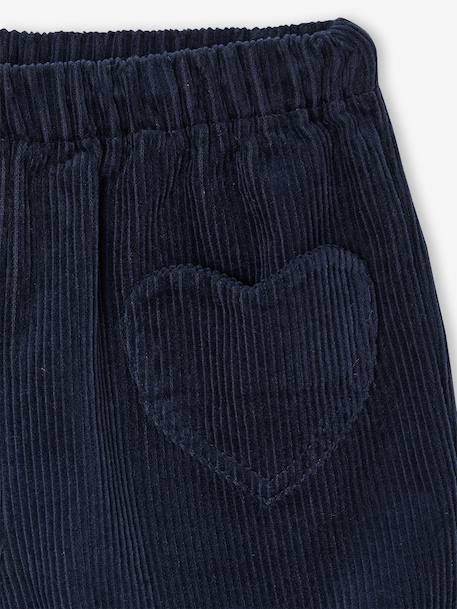 Corduroy Shorts with Heart Pockets, Easy To Slip On, for Girls navy blue+old rose - vertbaudet enfant 