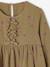 Cotton Gauze Dress with Fancy Bows for Girls ecru+olive - vertbaudet enfant 