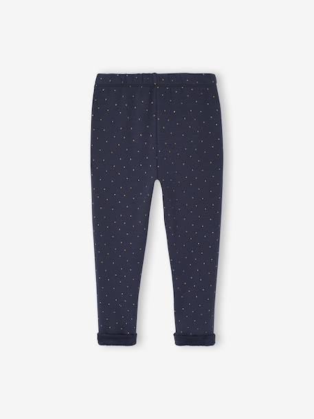 Legging fille doublé maille polaire bois de rose+chocolat+encre+gris imprimé+marron imprimé - vertbaudet enfant 