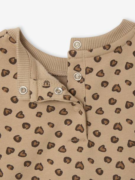 Sweatshirt with leopard print taupe - vertbaudet enfant 