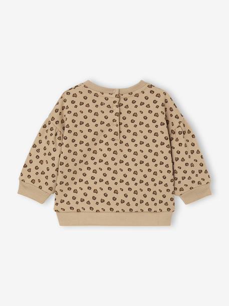 Sweatshirt with leopard print taupe - vertbaudet enfant 