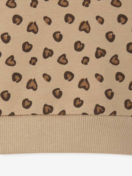 Sweat-shirt imprimé motif léopard taupe - vertbaudet enfant 
