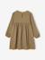 Cotton Gauze Dress with Fancy Bows for Girls ecru+olive - vertbaudet enfant 