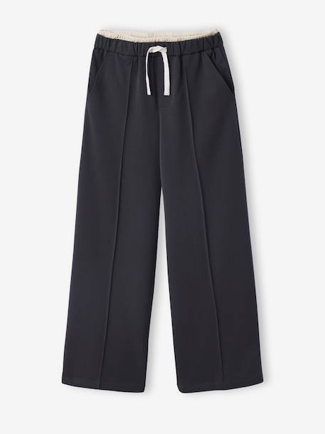 Wide-Leg Tailored Trousers for Girls, JONEN anthracite - vertbaudet enfant 