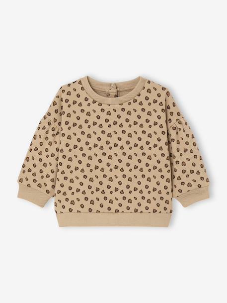 Sweat-shirt imprimé motif léopard taupe - vertbaudet enfant 