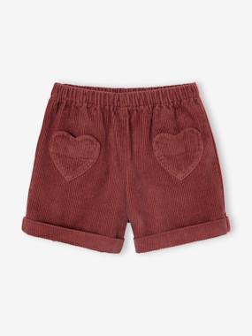 -Short en velours poches coeur fille facile à enfiler