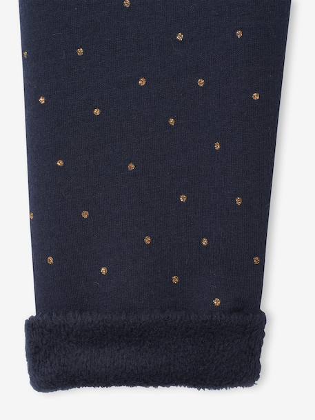 Legging fille doublé maille polaire bois de rose+chocolat+encre+gris imprimé+marron imprimé - vertbaudet enfant 