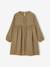 Cotton Gauze Dress with Fancy Bows for Girls ecru+olive - vertbaudet enfant 