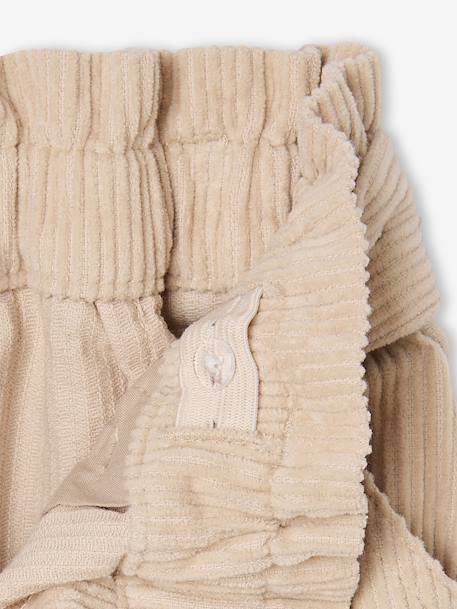 'Paperbag' Style Skirt in Corduroy for Girls golden beige+grey blue+olive+plum - vertbaudet enfant 