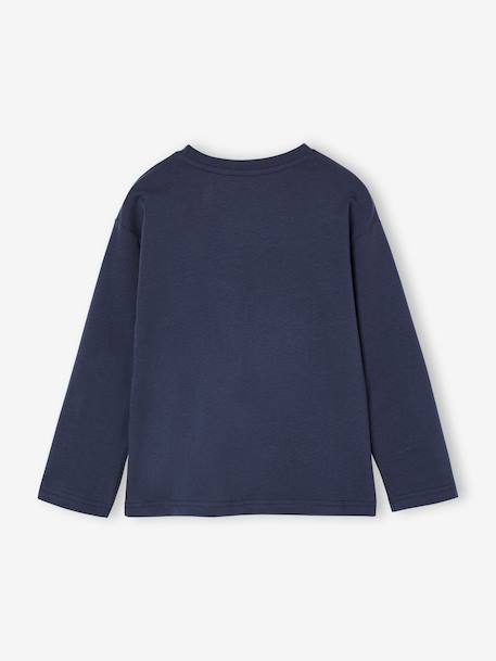 Long-Sleeved T-Shirt with Reversible Sequins for Boys navy blue - vertbaudet enfant 