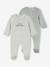 Pack of 2 Velour Sleepsuits for Newborns marl grey - vertbaudet enfant 