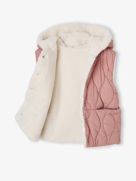 Reversible Lightweight Jacket for Girls dusky pink - vertbaudet enfant 