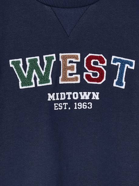Long-Sleeved T-Shirt with Bouclé Motif, for Boys navy blue - vertbaudet enfant 