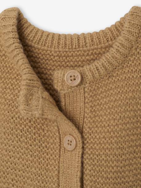 Buttoned sleeveless baby cardigan ochre - vertbaudet enfant 