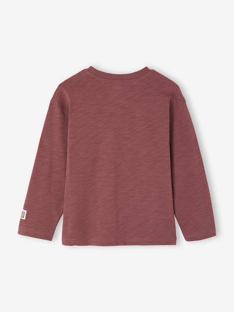 Flocked Long-Sleeved T-Shirt for Boys dusky pink - vertbaudet enfant 