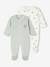 Pack of 2 Velour Sleepsuits for Newborns aqua green+beige+rose - vertbaudet enfant 