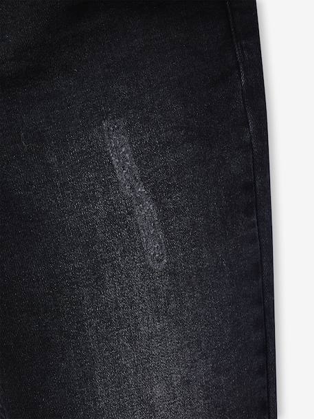 Distressed-Effect Slim Fit Jeans, JONEN black denim+stone - vertbaudet enfant 