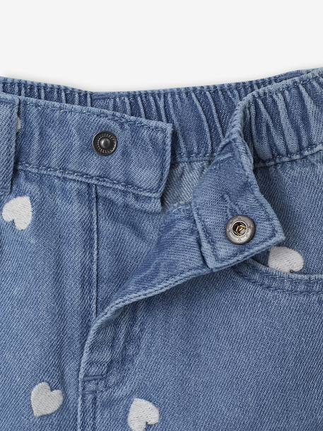 Jean large bébé fille petits coeurs brodés double stone+stone - vertbaudet enfant 