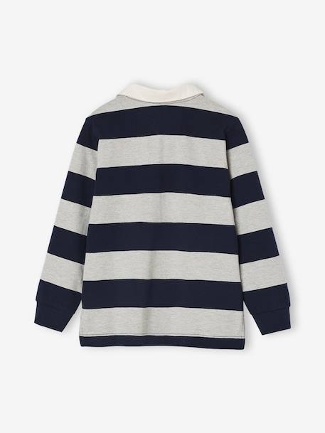 Striped Polo Shirt for Boys aqua green+green+marl grey+navy blue - vertbaudet enfant 