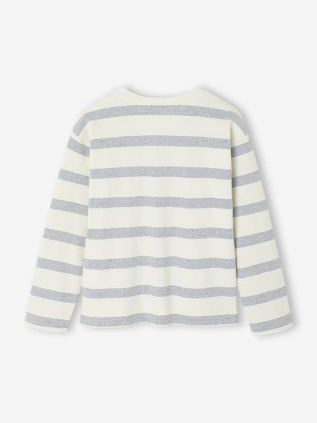 Long-Sleeved T-Shirt with Striped Effect for Boys striped white - vertbaudet enfant 