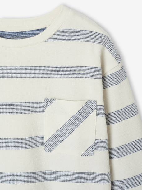 Long-Sleeved T-Shirt with Striped Effect for Boys striped white - vertbaudet enfant 