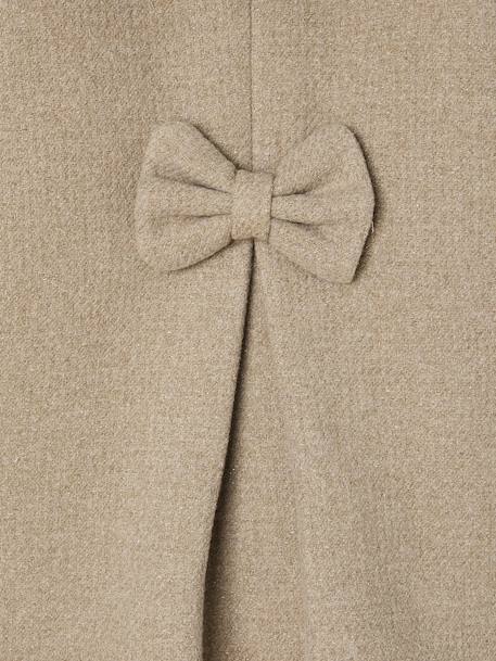 Woollen Fabric Coat with Hood anthracite+marl beige - vertbaudet enfant 