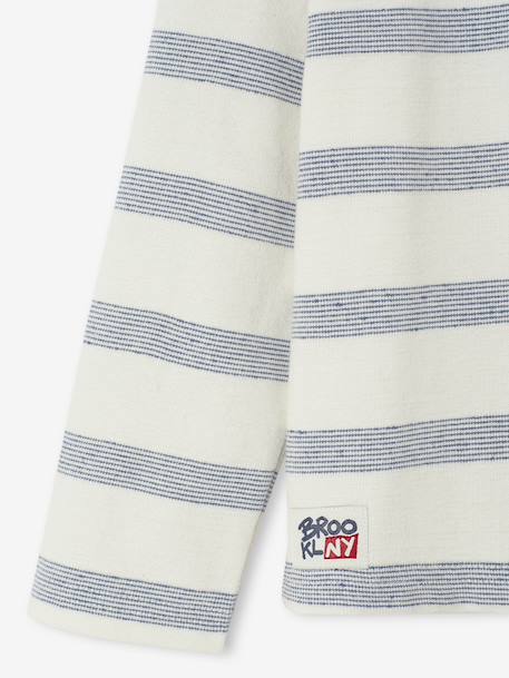 Long-Sleeved T-Shirt with Striped Effect for Boys striped white - vertbaudet enfant 