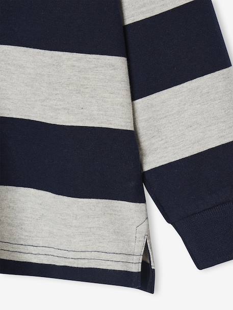 Striped Polo Shirt for Boys aqua green+green+marl grey+navy blue - vertbaudet enfant 