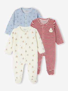 -Lot de 3 pyjamas bébé garçon en velours