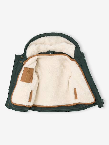 3-in-1 Parka with Removable Sherpa Jacket fir green - vertbaudet enfant 