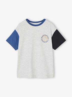 T-shirt manches courtes contrastées garçon - vertbaudet enfant Garçon-T-shirt manches courtes contrastées garçon