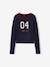 Cropped Long-Sleeved T-Shirt for Girls, JONEN anthracite+navy blue - vertbaudet enfant 