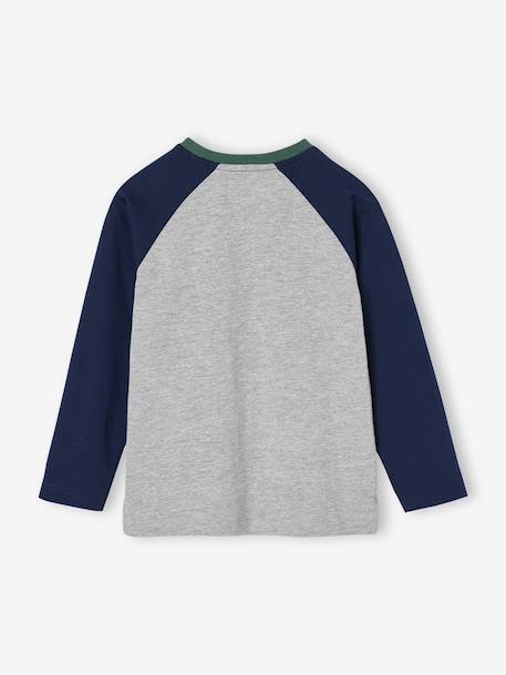 Contrasting Long-Sleeve T-Shirt for Boys marl grey - vertbaudet enfant 