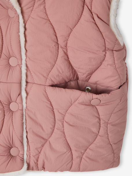 Reversible Lightweight Jacket for Girls dusky pink - vertbaudet enfant 