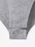 Long-Sleeved Ribbed Knit Bodysuit for Girls, JONEN marl grey - vertbaudet enfant 