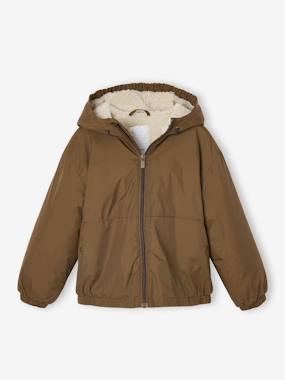 -Coupe-vent garçon doublé sherpa à capuche