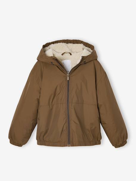 Coupe-vent garçon doublé sherpa à capuche caramel+kaki+marine+olive - vertbaudet enfant 