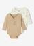 Pack of 2 Long-Sleeved Bodysuits, Newborn Special aqua green+beige+rose - vertbaudet enfant 