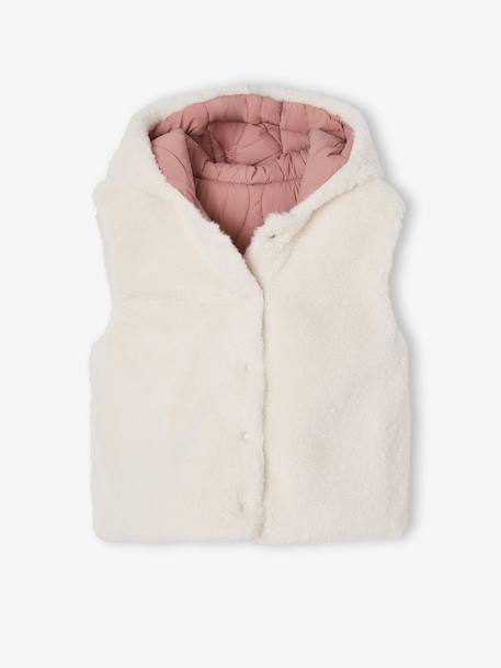 Reversible Lightweight Jacket for Girls dusky pink - vertbaudet enfant 
